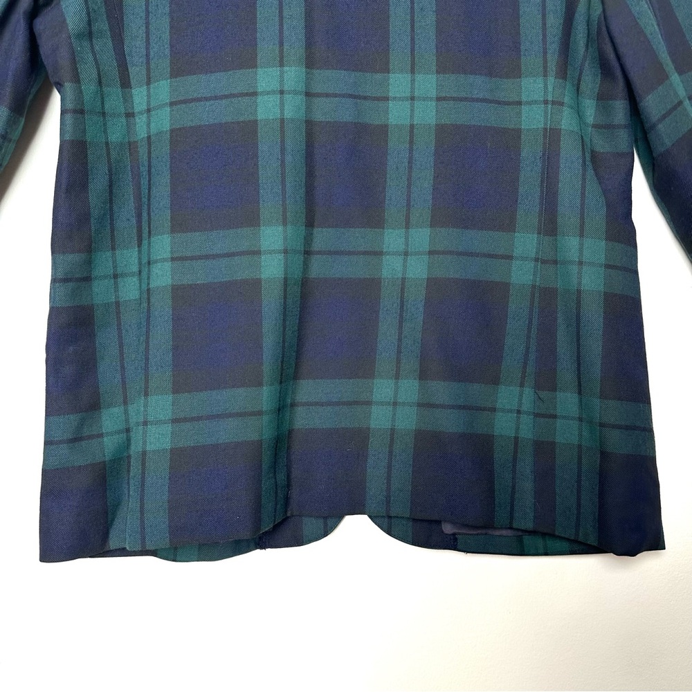 Vintage Tartan Plaid Old Money Heritage Blazer Single Button Black Watch Preppy - Picture 12 of 13